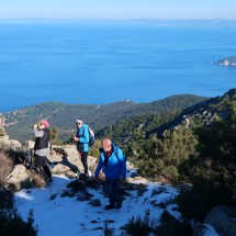 Snow and ice on the was to Monte Capanne which is with 1019 meters sea-level the highest peak of Elba